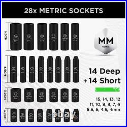56-Piece Standard SAE & Metric Impact Socket Set
