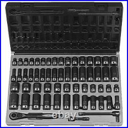 59-Piece 3/8 Drive 12-Point SAE/Metric Standard and Deep Impact Duo-Socket Set
