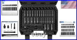 64-Piece SAE & Metric Socket Set with 72-Tooth Ratchet Precision & Durability