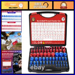70 Pcs Thread Checker Set SAE & Metric Bolt & Nut Gauge, 37 & 33 Sizes, Idea