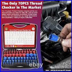 70 Pcs Thread Checker Set SAE & Metric Bolt & Nut Gauge, 37 & 33 Sizes, Idea