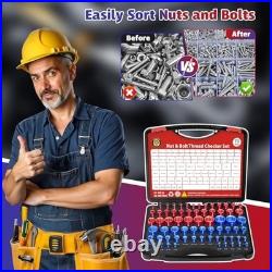 70 Pcs Thread Checker Set SAE & Metric Bolt & Nut Gauge, 37 & 33 Sizes, Idea