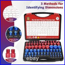 70 Pcs Thread Checker Set SAE & Metric Bolt & Nut Gauge, 37 & 33 Sizes, Idea