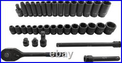 70pcs 1/2 Drive Impact Socket Set, Cr-V Steel, SAE & Metric, Standard/Deep S