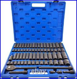 70pcs 1/2 Drive Impact Socket Set, Cr-V Steel, SAE & Metric, Standard/Deep S