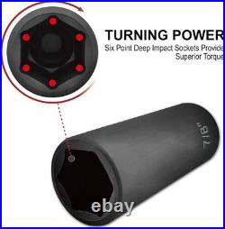 70pcs 1/2 Drive Impact Socket Set, Cr-V Steel, SAE & Metric, Standard/Deep Soc