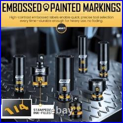 74-Piece Impact Socket Set 1/4 Drive, SAE & Metric, Deep/Shallow, Ratchet Han