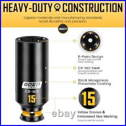 74-Piece Impact Socket Set 1/4 Drive, SAE & Metric, Deep/Shallow, Ratchet Han