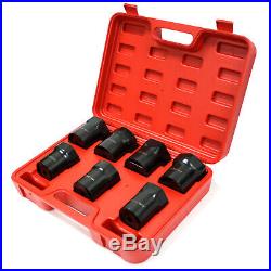 7 pc 1/2 Drive 6 Point Wheel Bearing Axle Lock Nut Socket Set