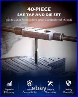 86Pc SAE Tap and Die Set Complete Standard & Metric Threading Kit