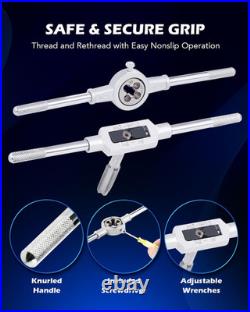 86Pc SAE Tap and Die Set Complete Standard & Metric Threading Kit