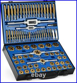 86Pc SAE Tap and Die Set Complete Standard & Metric Threading Kit