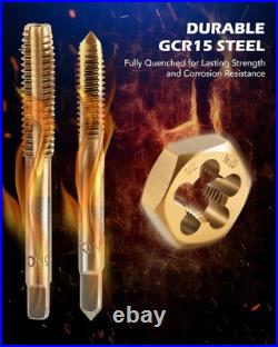 86Pc SAE Tap and Die Set Complete Standard & Metric Threading Kit