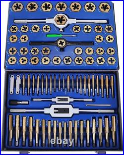 86 pcs Tap and Die Combination Set Tungsten Steel Titanium Coated SAE & Metric
