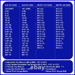 86 pcs Tap and Die Set, SAE Metric Standard, Large 86PCS