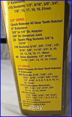 91 Piece Mechanic Tool Set SAE/Metric 1/4,3/8,1/4 with Storage Case