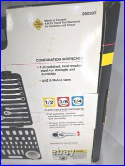 91 Piece Mechanic Tool Set SAE/Metric 1/4,3/8,1/4 with Storage Case