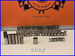 91 Pieces Vintage Craftsman 1/4 3/8 1/2 Drive Metric Standard Socket Set Tools