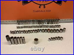 91 Pieces Vintage Craftsman 1/4 3/8 1/2 Drive Metric Standard Socket Set Tools