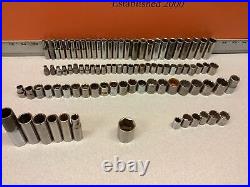 91 Pieces Vintage Craftsman 1/4 3/8 1/2 Drive Metric Standard Socket Set Tools