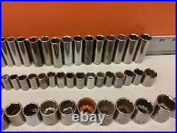 91 Pieces Vintage Craftsman 1/4 3/8 1/2 Drive Metric Standard Socket Set Tools