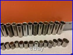 91 Pieces Vintage Craftsman 1/4 3/8 1/2 Drive Metric Standard Socket Set Tools