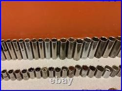 91 Pieces Vintage Craftsman 1/4 3/8 1/2 Drive Metric Standard Socket Set Tools