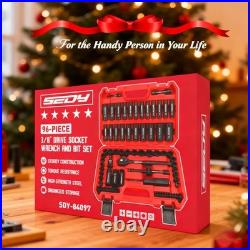 96-Piece Impact Socket Wrench Set, SAE & Metric, Cr-V Steel