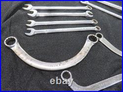 Assortment of 9 Snap On Wrenches Half Moon Combination SAE-Metric
