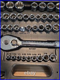 Benchtop 100 Piece Mechanics Tool Socket Set 1/4 3/8 1/2 Drive Metric & SAE Benchtop 100 Piece Mechanics Tool Socket Set 1/4 3/8 1/2 Drive Metric & SAE