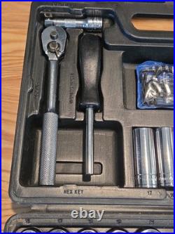Benchtop 100 Piece Mechanics Tool Socket Set 1/4 3/8 1/2 Drive Metric & SAE