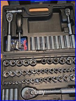 Benchtop 100 Piece Mechanics Tool Socket Set 1/4 3/8 1/2 Drive Metric & SAE