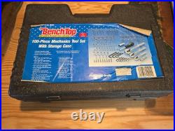 Benchtop 100 Piece Mechanics Tool Socket Set 1/4 3/8 1/2 Drive Metric & SAE