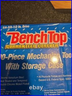 Benchtop 100 Piece Mechanics Tool Socket Set 1/4 3/8 1/2 Drive Metric & SAE