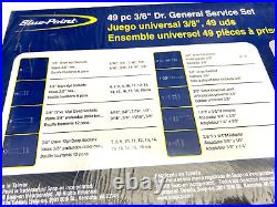 Blue-Point 49 pc 3/8 Drive SAE & Metric General Service Socket Set BLPGSS3849