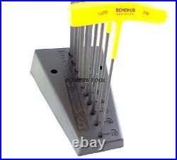 Bondhus 18pc T Handle Ball End Hex Wrench Set Metric SAE Standard w Stands USA