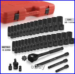 Brand New Impact Socket Set, 65 Piece, Standard SAE & Metric, Deep & Shallow Kit