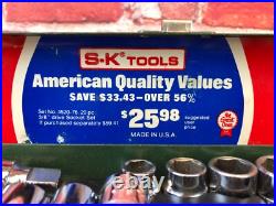 Brand-New SK TOOLS 20 Piece 3/8 DRIVE SOCKET SET Chrome No. 4520-76 USA MADE Brand-New SK TOOLS 20 Piece 3/8 DRIVE SOCKET SET Chrome No. 4520-76 USA MADE