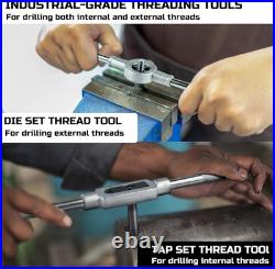 Brass Coated 80Pcs SAE & Metric Tap and Die Set, Metric Standard Rethreading Too