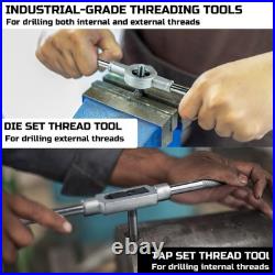 Brass Coated 80pcs SAE & Metric Tap and Die Set, Metric Standard Rethreading