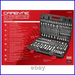 CARBYNE 114-Pc Master Metric & SAE Hex (Allen), Torx and XZN Triple Square Set