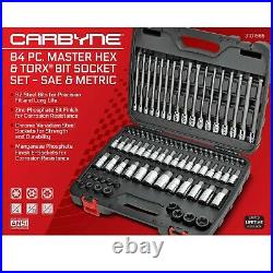 CARBYNE 84 Piece Master Hex & Torx Bit Socket Set SAE & Metric