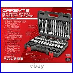 CARBYNE 84 Piece Master Hex & Torx Bit Socket Set SAE & Metric