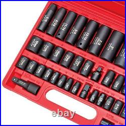 CARBYNE Impact Socket Set 40 Piece, SAE & Metric, Standard and Deep Sockets, 3