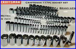 CRAFTSMAN 117 pc 1/4 3/8 1/2 Dr SAE METRIC MM 6pt 12pt wrench socket Tool set CRAFTSMAN 117 pc 1/4 3/8 1/2 Dr SAE METRIC MM 6pt 12pt wrench socket Tool set
