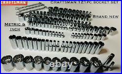 CRAFTSMAN 121 pc 1/4 3/8 1/2 Dr SAE METRIC MM 6pt 12pt ratchet wrench socket set CRAFTSMAN 121 pc 1/4 3/8 1/2 Dr SAE METRIC MM 6pt 12pt ratchet wrench socket set