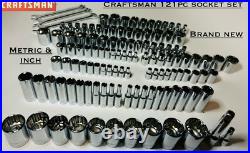 CRAFTSMAN 121 pc 1/4 3/8 1/2 Dr SAE METRIC MM 6pt 12pt wrench socket Tool set