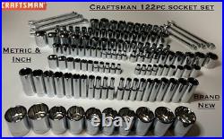 CRAFTSMAN 122 pc 1/4 3/8 1/2 Dr SAE METRIC MM 6pt 12pt ratchet wrench socket set