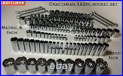 CRAFTSMAN 122 pc 1/4 3/8 1/2 Dr SAE METRIC MM 6pt 12pt ratchet wrench socket set CRAFTSMAN 122 pc 1/4 3/8 1/2 Dr SAE METRIC MM 6pt 12pt ratchet wrench socket set