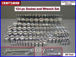 CRAFTSMAN 124 pc 1/4 3/8 1/2 Dr SAE METRIC MM 6pt 12pt wrench socket Tool set